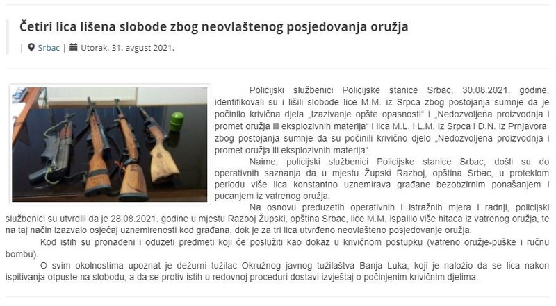 Bosnia-and-Herzegovina-avmp/Cetiri-lica-lisena-slobode-zbog-neovlastenog-posjedovanja-oruz