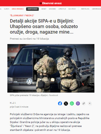 Bosnia-and-Herzegovina-avmp/Detalji-akcije-SIPA-e-u-Bijeljini_-Uhapseno-osam-osoba-oduzet