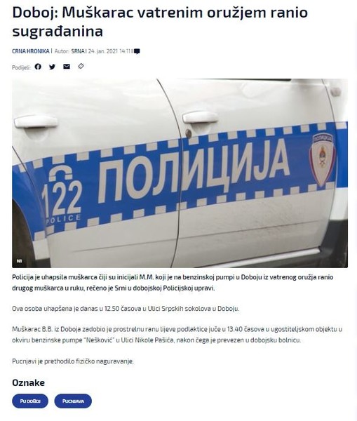 Bosnia-and-Herzegovina-avmp/Doboj_-Muskarac-vatrenim-oruzjem-ranio-sugradanina