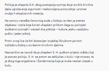 Bosnia-and-Herzegovina-avmp/Dobojlija-puskom-prijetio-rodaku-pa-se-zakljucao-u-kucu-do-dol_1