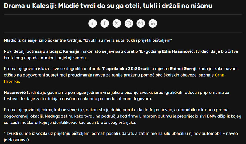 Bosnia-and-Herzegovina-avmp/Drama-u-Kalesiji-Mladic-tvrdi-da-su-ga-oteli-tukli-i-drzali-na-nisanu