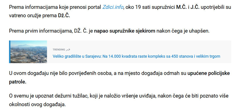 Bosnia-and-Herzegovina-avmp/Drama-u-Zavidovicima-Napao-supruznike-sjekirom-oni-upotrijebili-vatreno-oruzje_1