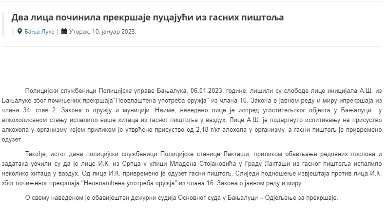 Bosnia-and-Herzegovina-avmp/Dva-lica-pocinila-prekrsaje-pucajuci-iz-gasnih-pistolja_1