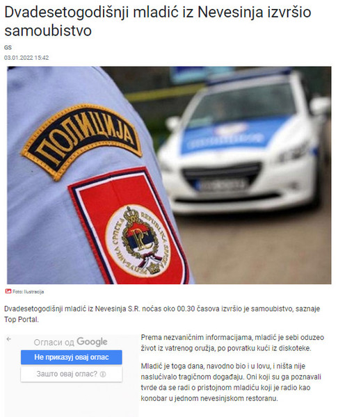 Bosnia-and-Herzegovina-avmp/Dvadesetogodisnji-mladic-iz-Nevesinja-izvrsio-samoubistvo---Gl