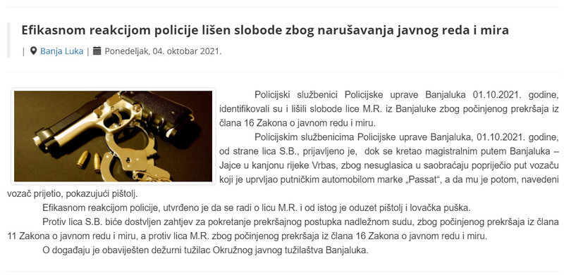 Bosnia-and-Herzegovina-avmp/Efikasnom-reakcijom-policije-lisen-slobode-zbog-narusavanja-ja
