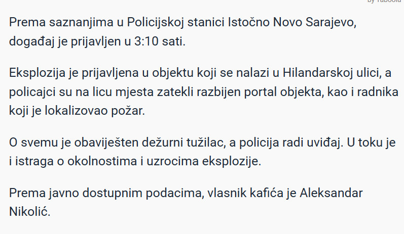 Bosnia-and-Herzegovina-avmp/Eksplozivna-naprava-bacena-na-kafic-u-Istocnom-Sarajevu
