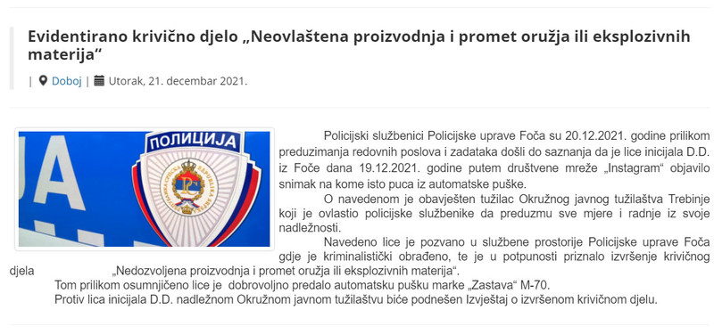 Bosnia-and-Herzegovina-avmp/Evidentirano-krivicno-djelo-Neovlastena-proizvodnja-i-promet-o