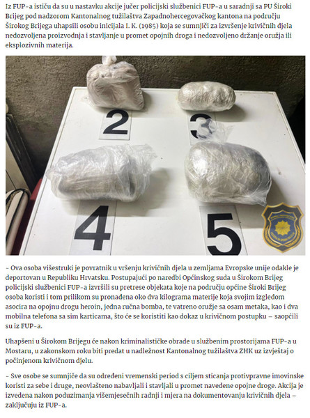 Bosnia-and-Herzegovina-avmp/Faktor-_-U-akciji-FUP-a-pronadena-tri-kilograma-droge-uhapsene_1