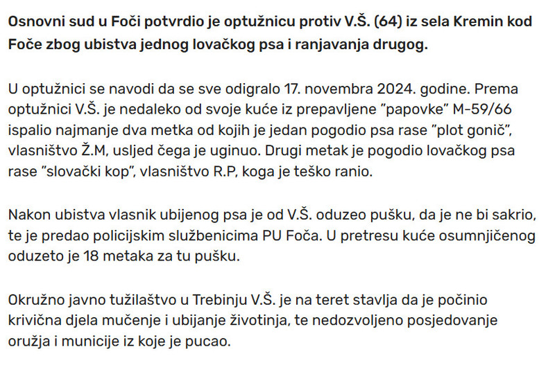 Bosnia-and-Herzegovina-avmp/Focak-optuzen-za-ubistvo-lovackog-psa