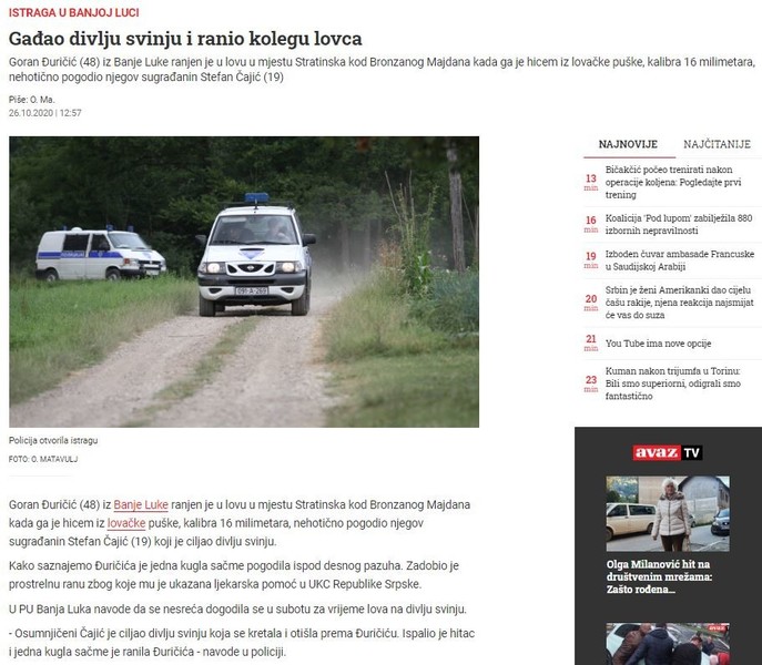Bosnia-and-Herzegovina-avmp/Gadao-divlju-svinju-i-ranio-kolegu-lovca