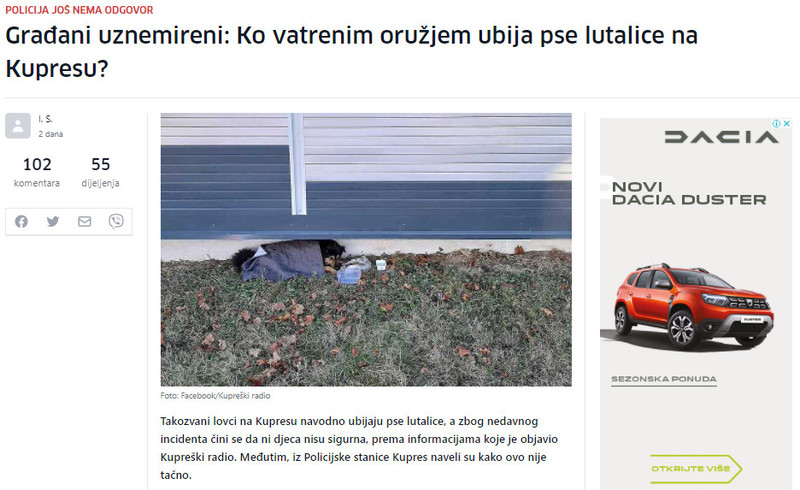 Bosnia-and-Herzegovina-avmp/Gradani-uznemireni_-Ko-vatrenim-oruzjem-ubija-pse-lutalice-na-_1
