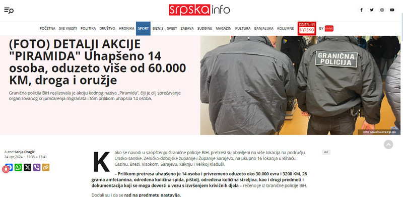 Bosnia-and-Herzegovina-avmp/Granicna-policija-BiH-realizovala-akciju-_Piramida_-uhapseno-1