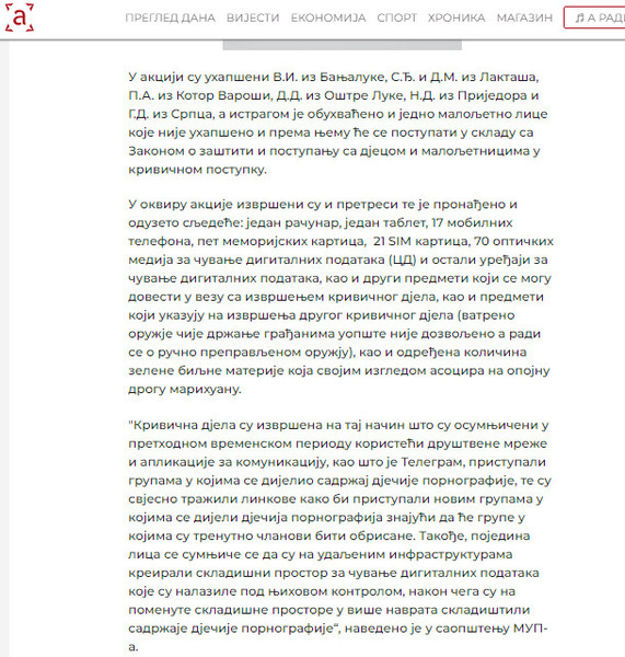 Bosnia-and-Herzegovina-avmp/Hapsenja-zbog-decje-pornografije-oduzeti-telefoni-kartice-pron_1