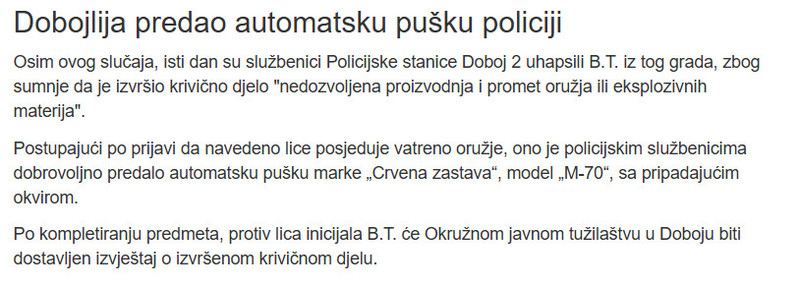 Bosnia-and-Herzegovina-avmp/Hapsenje-u-Derventi-Pistoljem-prijetio-gostima-u-kafani_2
