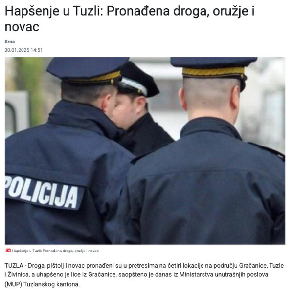 Bosnia-and-Herzegovina-avmp/Hapsenje-u-Tuzli_-Pronadena-droga-oruzje-i-novac---Glas-Srpske