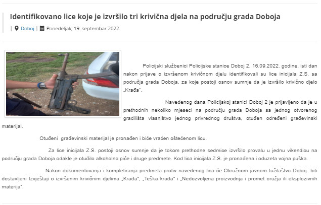 Bosnia-and-Herzegovina-avmp/Identifikovano-lice-koje-je-izvrsilo-tri-krivicna-djela-na-pod