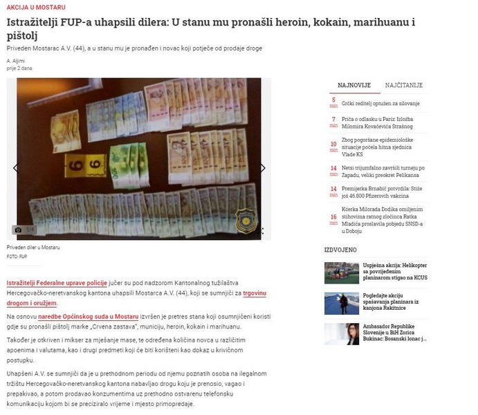 Bosnia-and-Herzegovina-avmp/Istrazitelji-FUP-a-uhapsili-dilera_-U-stanu-mu-pronasli-heroin