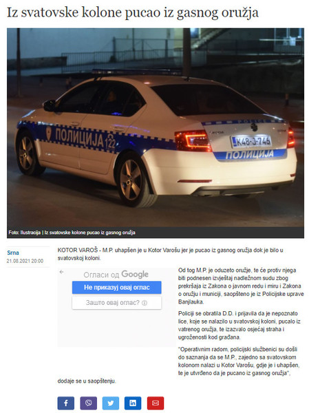 Bosnia-and-Herzegovina-avmp/Iz-svatovske-kolone-pucao-iz-gasnog-oruzja
