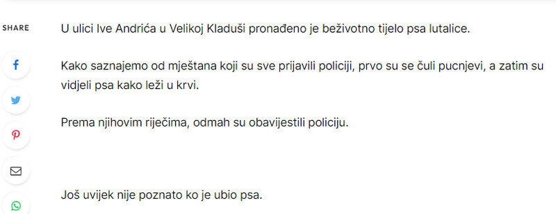 Bosnia-and-Herzegovina-avmp/Iz-vatrenog-oruzja-ubijen-pas-lutalica-mjestani-sve-prijavili_1