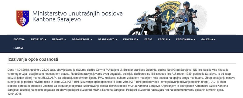 Bosnia-and-Herzegovina-avmp/Izazivanje-opce-opasnosti