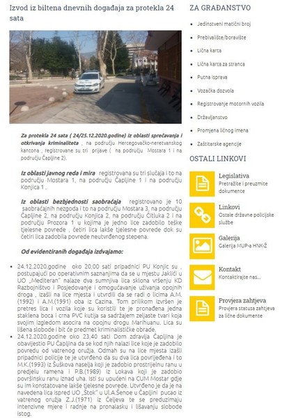 Bosnia-and-Herzegovina-avmp/Izvod-iz-biltena-dnevnih-dogadaja-za-24.12-_-MUP-HNK-Z