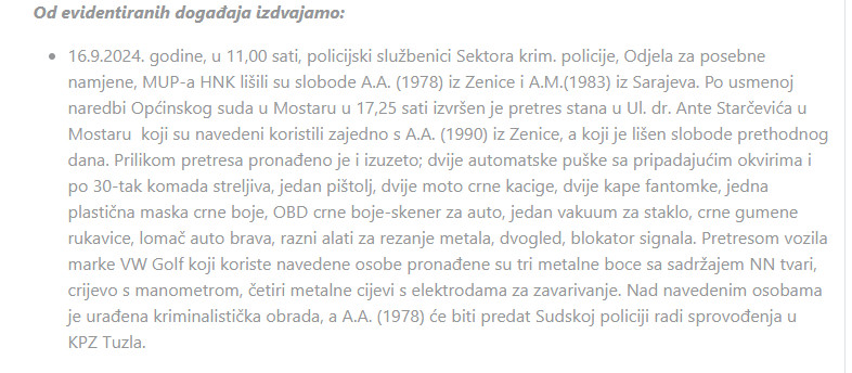 Bosnia-and-Herzegovina-avmp/Izvod-iz-biltena-dnevnih-dogadaja-za-protekla-24-sata--MUP-HNK