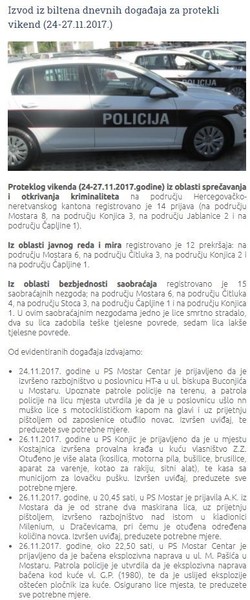 Bosnia-and-Herzegovina-avmp/Izvod-iz-biltena-dnevnih-dogadaja-za-protekli-vikend-24-27.11.
