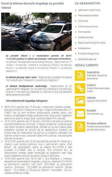 Bosnia-and-Herzegovina-avmp/Izvod-iz-biltena-dnevnih-dogadaja-za-protekli-vikend-_-MUP-HNK_1