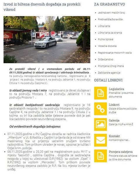 Bosnia-and-Herzegovina-avmp/Izvod-iz-biltena-dnevnih-dogadaja-za-protekli-vikend