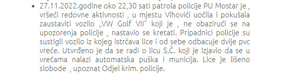 Bosnia-and-Herzegovina-avmp/Izvod-iz-biltena-dnevnih-dogadjaja-za-protekli-vikend_1