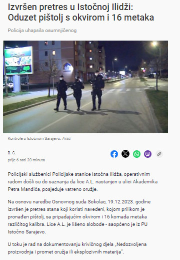Bosnia-and-Herzegovina-avmp/Izvrsen-pretres-u-Istocnoj-Ilidzi_-Oduzet-pistolj-s-okvirom-i