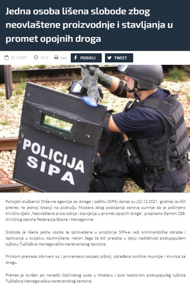 Bosnia-and-Herzegovina-avmp/Jedna-osoba-lisena-slobode-zbog-neovlastene-proizvodnje-i-stav