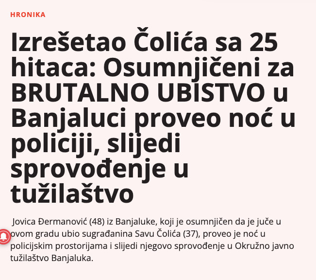 Bosnia-and-Herzegovina-avmp/Jovica-Dermanovic-proveo-noc-u-policiji-slijedi-sprovodenje-u-