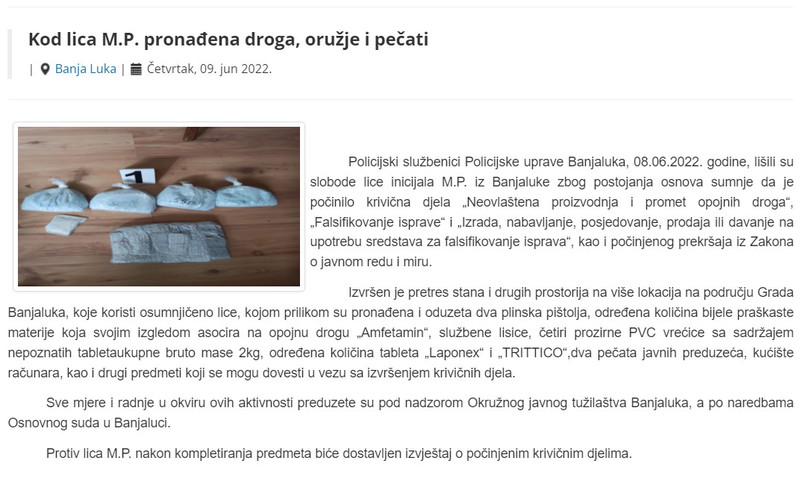 Bosnia-and-Herzegovina-avmp/Kod-lica-M.P.-pronadena-droga-oruzje-i-pecati