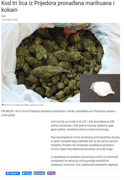 Bosnia-and-Herzegovina-avmp/Kod-tri-lica-iz-Prijedora-pronadena-marihuana-i-kokain---Glas-