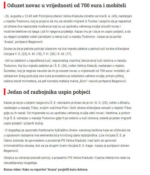 Bosnia-and-Herzegovina-avmp/Krajiski-kriminalci-zarobili-migrante-u-kuci-duhova-u-Todorovu
