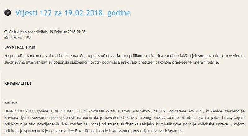 Bosnia-and-Herzegovina-avmp/Kriminalitet-Zenica