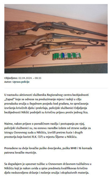 Bosnia-and-Herzegovina-avmp/Krivicna-prijava-zbog-nedozvoljenog-drzanja-oruzja-u-Niksicu