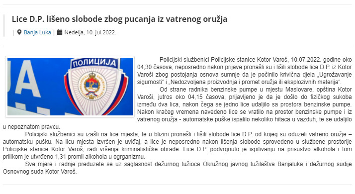 Bosnia-and-Herzegovina-avmp/Lice-D.P.-liseno-slobode-zbog-pucanja-iz-vatrenog-oruzja