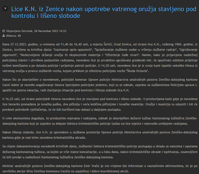 Bosnia-and-Herzegovina-avmp/Lice-K.N.-iz-Zenice-nakon-upotrebe-vatrenog-oruzja-stavljeno-