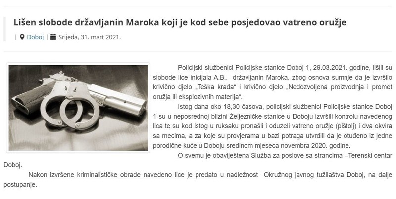 Bosnia-and-Herzegovina-avmp/Lisen-slobode-drzavljanin-Maroka-koji-je-kod-sebe-posjedovao-v