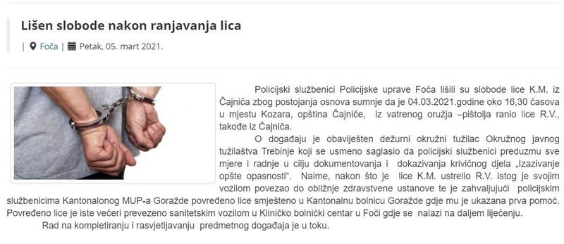 Bosnia-and-Herzegovina-avmp/Lisen-slobode-nakon-ranjavanja-lica