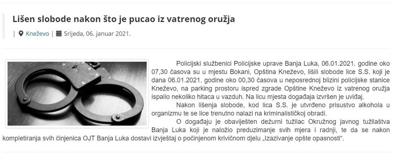Bosnia-and-Herzegovina-avmp/Lisen-slobode-nakon-sto-je-pucao-iz-vatrenog-oruzja