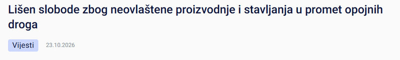 Bosnia-and-Herzegovina-avmp/Lisen-slobode-zbog-neovlastene-proizvodnje-i-stavljanja-u-promet-opojnih-droga