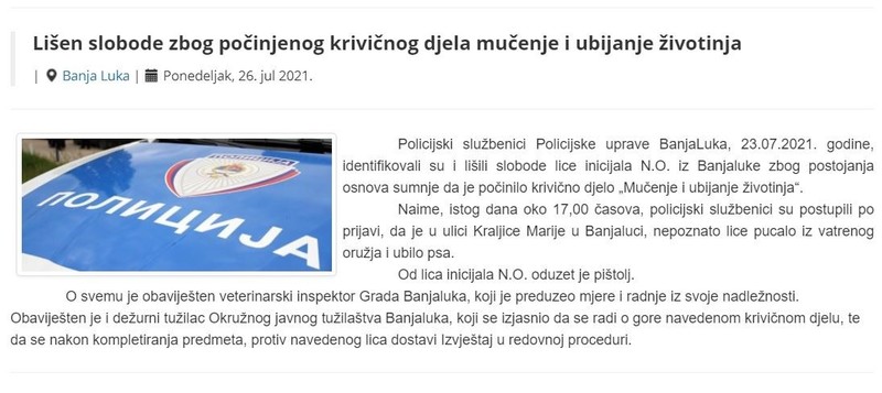 Bosnia-and-Herzegovina-avmp/Lisen-slobode-zbog-pocinjenog-krivicnog-djela-mucenje-i-ubijan