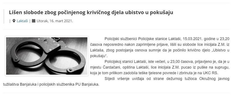 Bosnia-and-Herzegovina-avmp/Lisen-slobode-zbog-pocinjenog-krivicnog-djela-ubistvo-u-pokusa