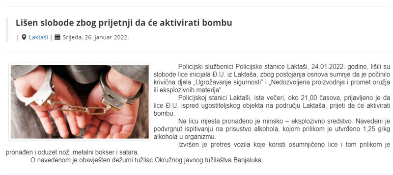 Bosnia-and-Herzegovina-avmp/Lisen-slobode-zbog-prijetnji-da-ce-aktivirati-bombu
