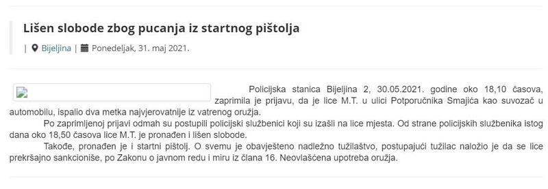 Bosnia-and-Herzegovina-avmp/Lisen-slobode-zbog-pucanja-iz-startnog-pistolja