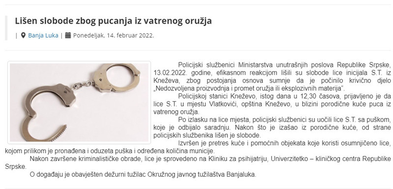 Bosnia-and-Herzegovina-avmp/Lisen-slobode-zbog-pucanja-iz-vatrenog-oruzja_1