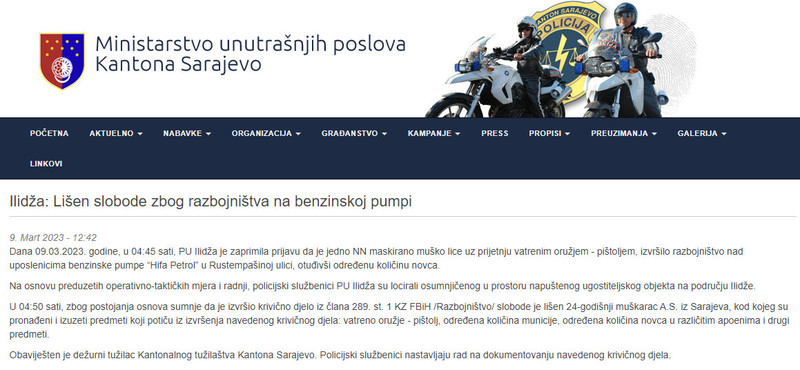 Bosnia-and-Herzegovina-avmp/Lisen-slobode-zbog-razbojnistva